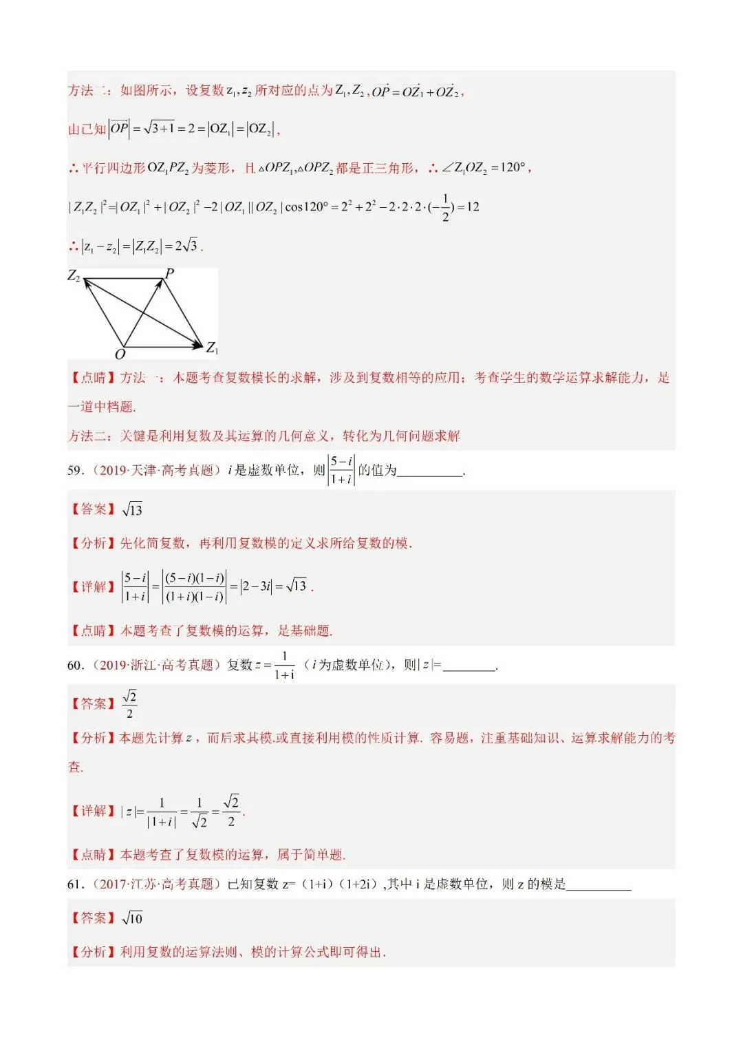 数学高考真题——题型分类+解题方法+真题讲练(专题02 复数) 第18张