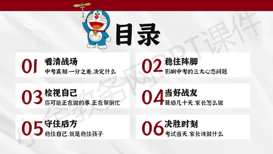 初中九年级(初三)下学期中考冲刺家长会《陪孩子打赢这场仗》PPT 课件+发言稿 第4张 初中九年级(初三)下学期中考冲刺家长会《陪孩子打赢这场仗》PPT 课件+发言稿 第4张