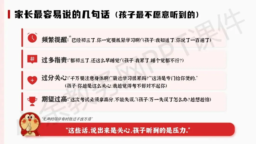 初中九年级(初三)下学期中考冲刺家长会《陪孩子打赢这场仗》PPT 课件+发言稿 第17张 初中九年级(初三)下学期中考冲刺家长会《陪孩子打赢这场仗》PPT 课件+发言稿 第17张