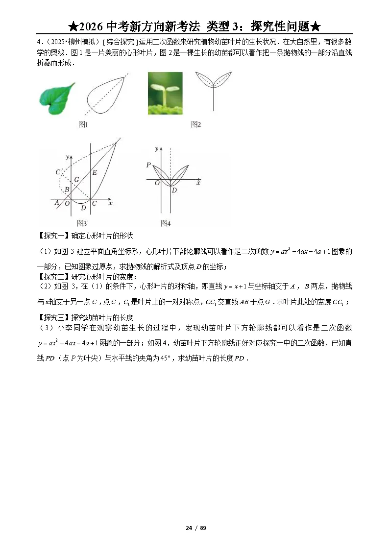 【好题汇编】2026《中考数学•新方向新考法》精选3 探究式问题 第23张 【好题汇编】2026《中考数学•新方向新考法》精选3 探究式问题 第23张