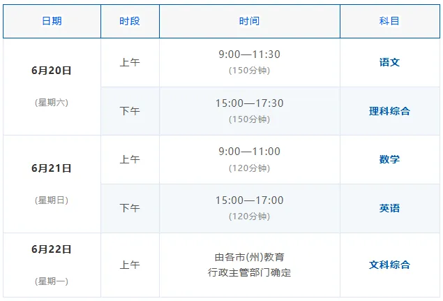 贵州省2026年中考时间定了 第2张