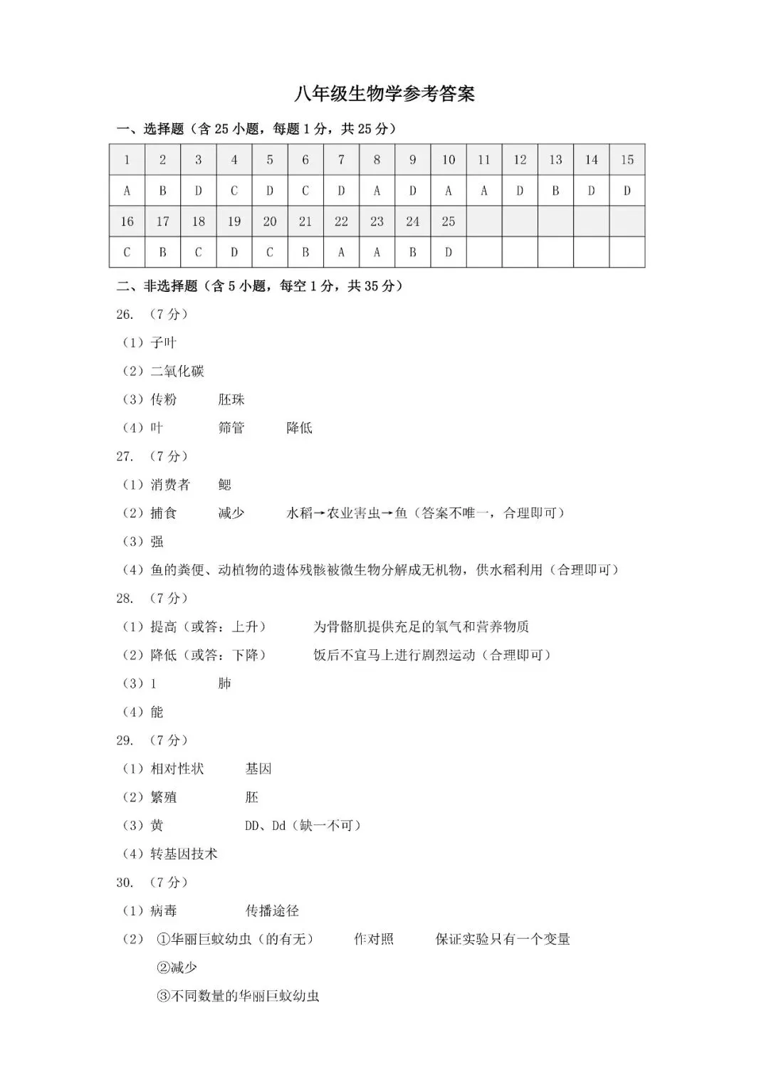 2026八年级地生中考石家庄模拟试卷 第19张