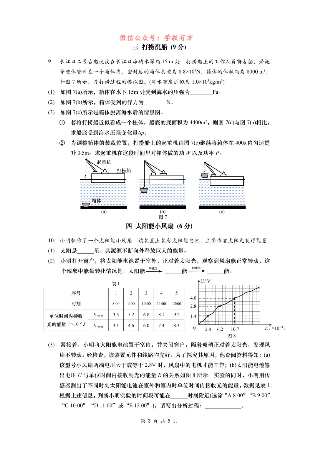 【中考二模】2026届上海市杨浦区初三二模物理试卷 第3张