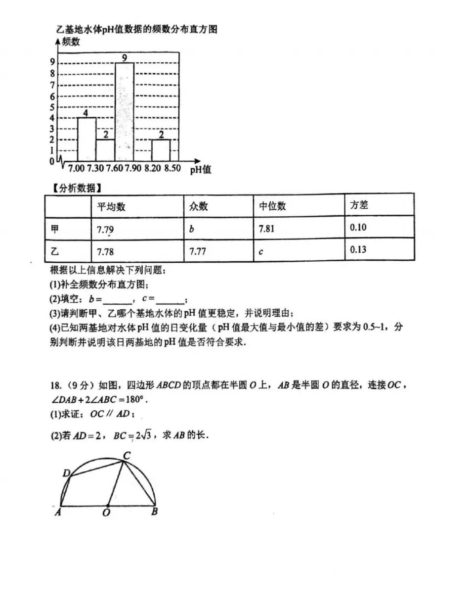 2026年中考《郑州外国语中学(枫杨)一模试卷及答案》(7科) 第7张 2026年中考《郑州外国语中学(枫杨)一模试卷及答案》(7科) 第7张