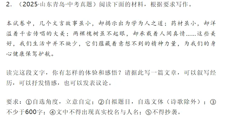 中考复习——2025中考作文真题汇编 第2张