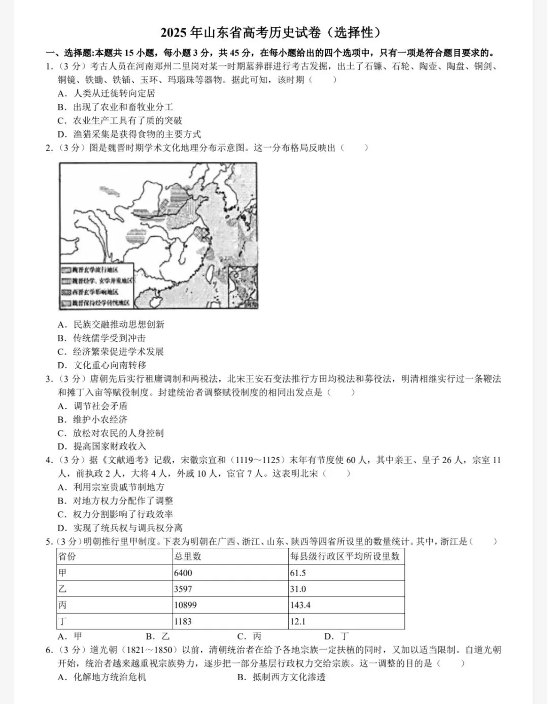 【2008-2025年】山东省历年高考真题试题卷及答案汇总(免费下载打印) 第5张 【2008-2025年】山东省历年高考真题试题卷及答案汇总(免费下载打印) 第5张