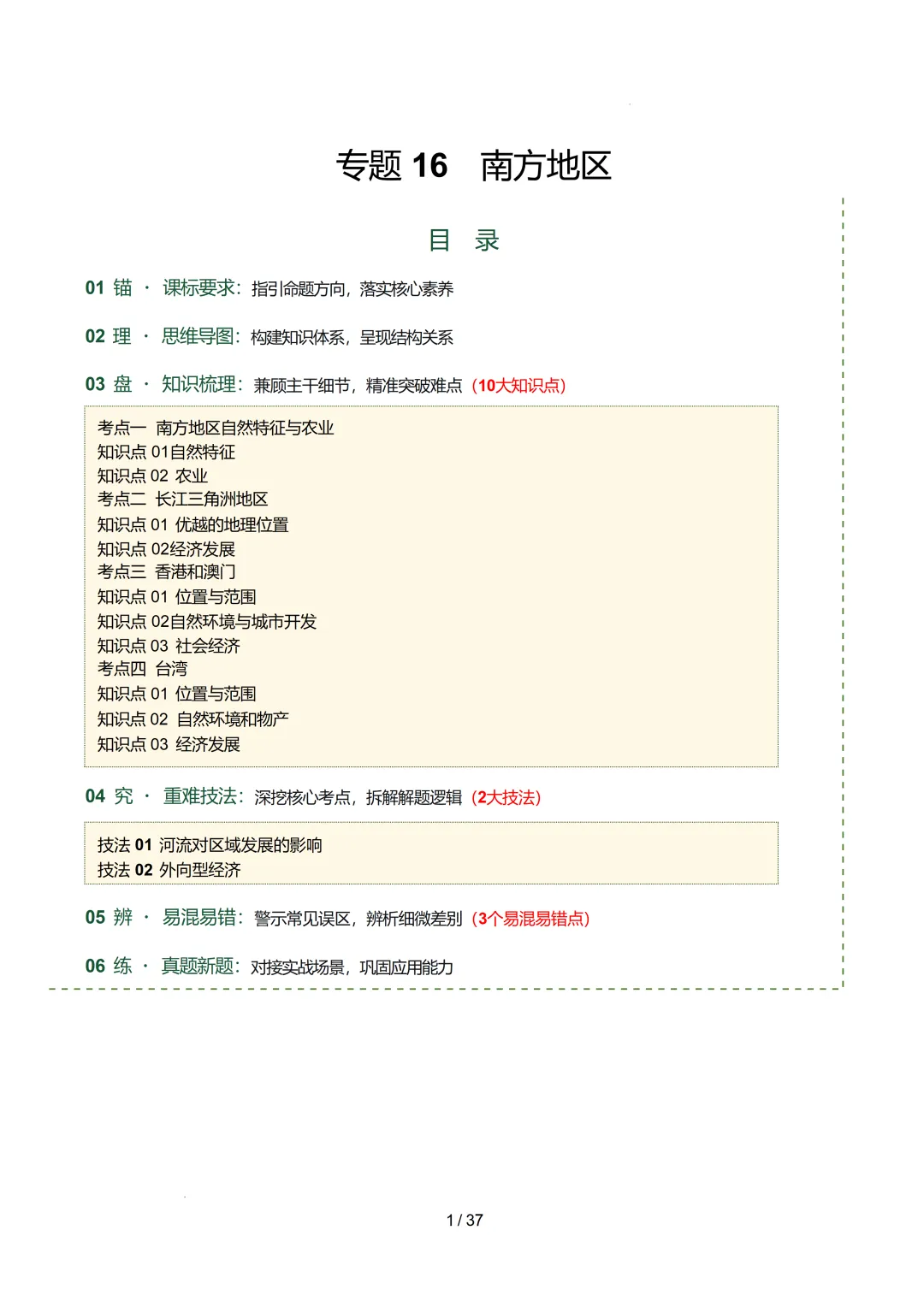 【初中资料】中考地理:《专项复习》专题16南方地区(10大知识点2大技法3大易错点,知识清单)(全国通用)+电子版+抓紧收藏-可下载打印! 第4张 【初中资料】中考地理:《专项复习》专题16南方地区(10大知识点2大技法3大易错点,知识清单)(全国通用)+电子版+抓紧收藏-可下载打印! 第4张