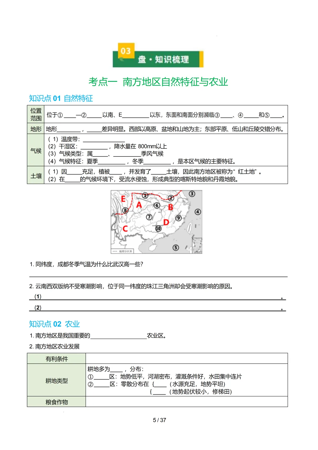 【初中资料】中考地理:《专项复习》专题16南方地区(10大知识点2大技法3大易错点,知识清单)(全国通用)+电子版+抓紧收藏-可下载打印! 第8张 【初中资料】中考地理:《专项复习》专题16南方地区(10大知识点2大技法3大易错点,知识清单)(全国通用)+电子版+抓紧收藏-可下载打印! 第8张