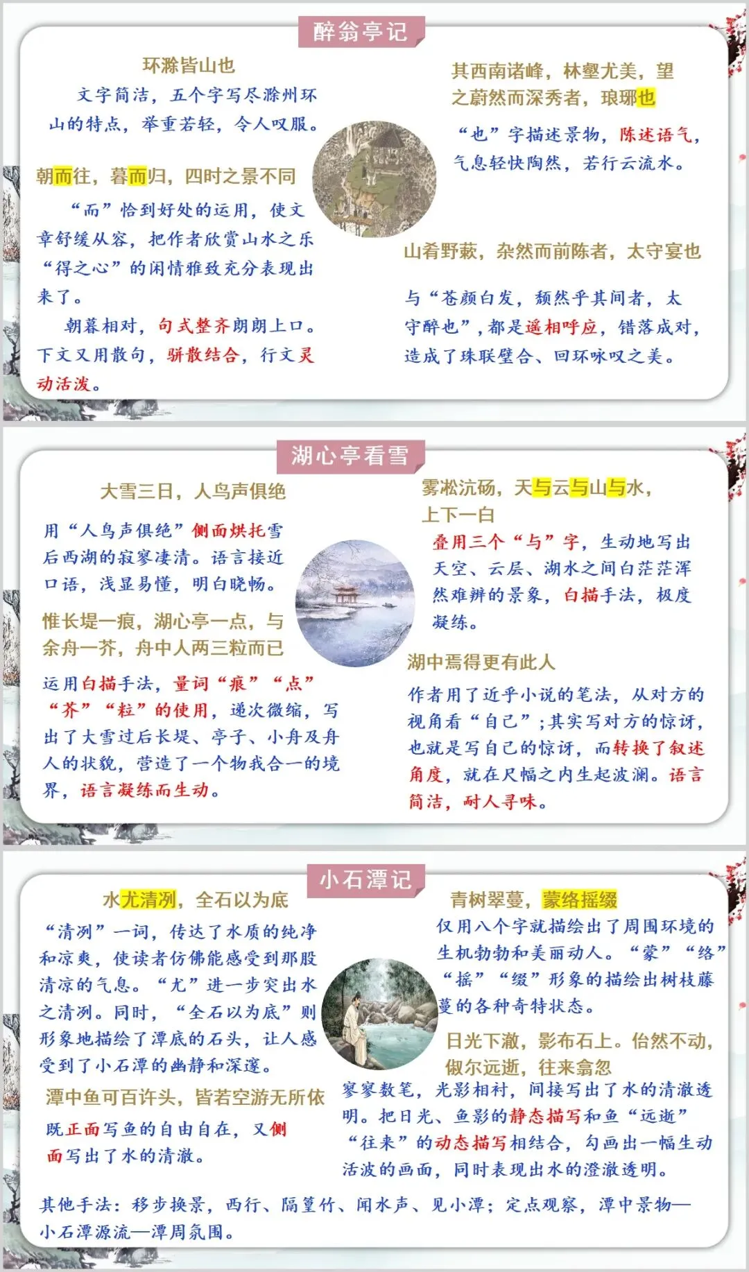 中考语文写景类文言文整合联读复习 第6张