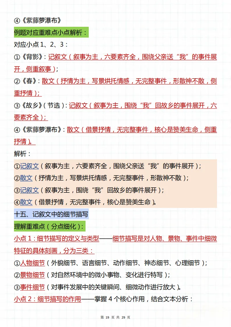 备战中考必看的语文现代文答题模板!所有必考知识全部总结出来,背完直接稳了! 第19张