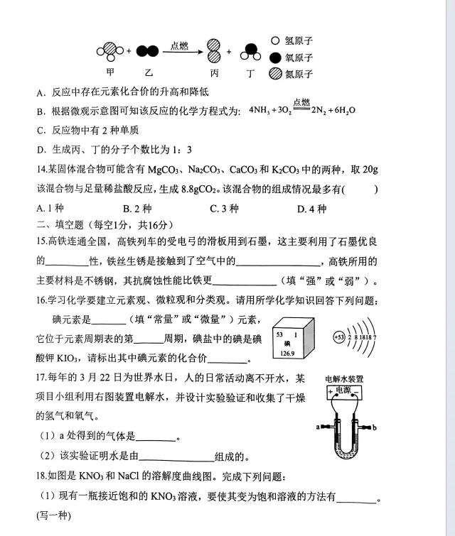 中考练习题 第4张