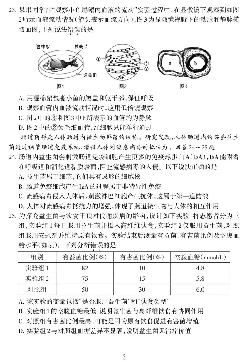2026福建生物中考复习质量检测试卷04+参考答案 有PDF文档 第4张 2026福建生物中考复习质量检测试卷04+参考答案 有PDF文档 第4张