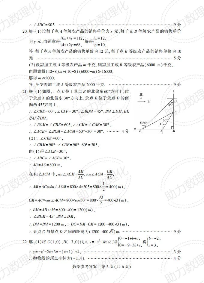 【信阳模拟】2026年信阳市潢川县、固始县中招模拟考试数学试卷及答案 第11张