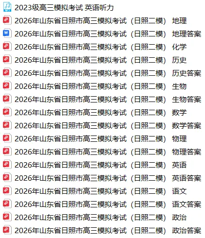 【5006】2026年山东省日照市高三模拟考试(日照二模) 电子版免费下载 第2张