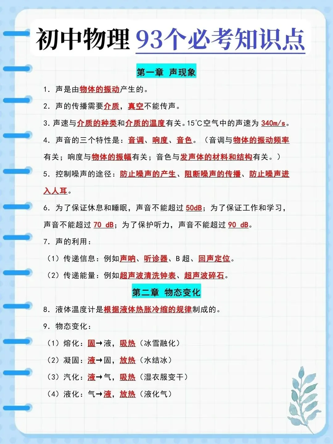 2026中考物理93个必考知识点 | 超详细 第1张