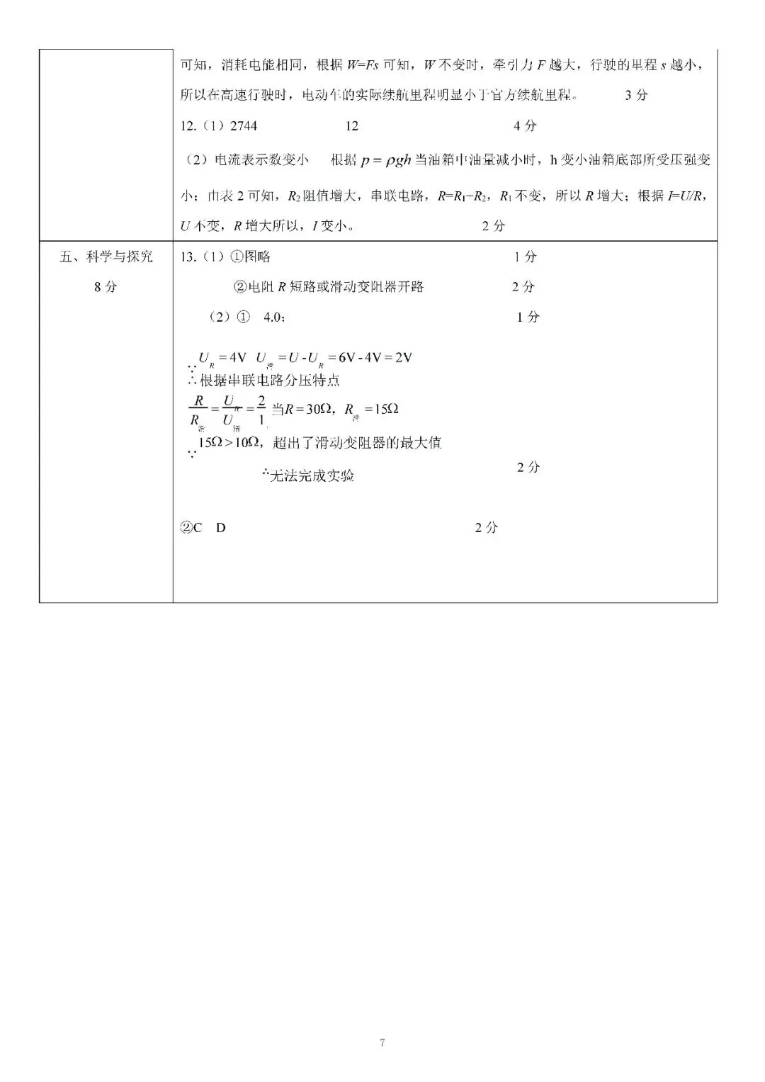 2026届上海市金山区初三二模物理试卷(含答案) 第7张