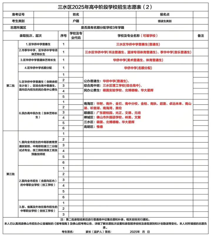别瞎填!2026佛山中考各批次学校填报全攻略-第10张图片-四季读书网