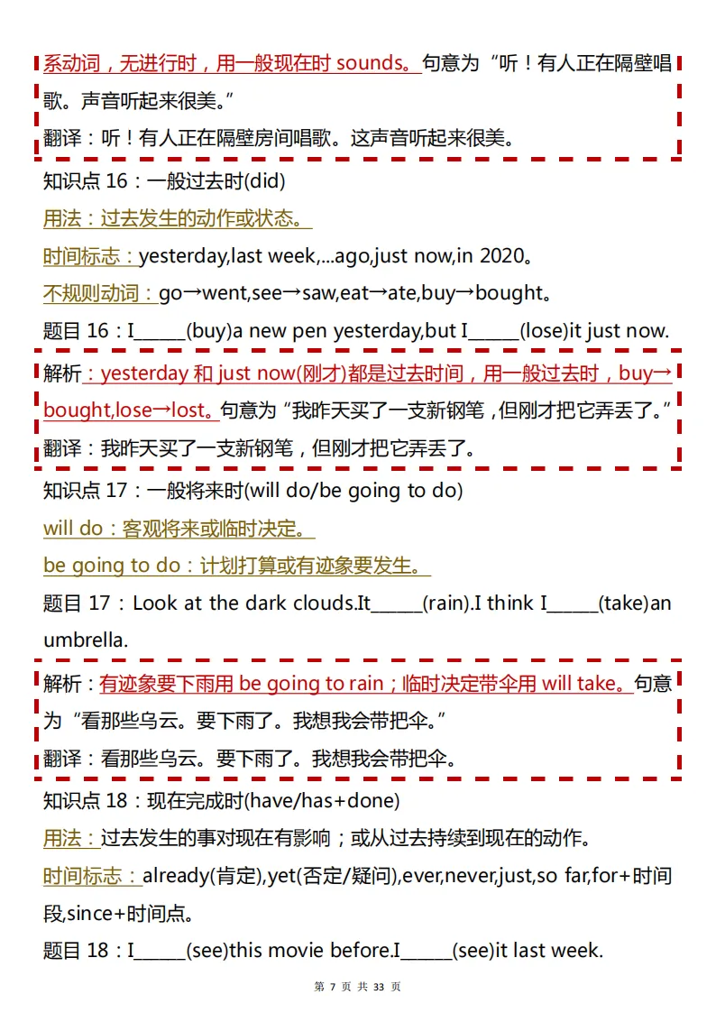 中考必看的英语语法!包含重点核心知识点,背完英语考试稳了! 第7张