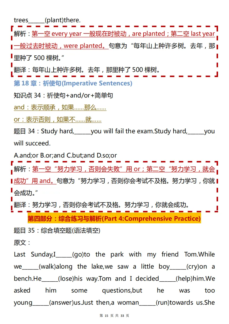 中考必看的英语语法!包含重点核心知识点,背完英语考试稳了! 第15张