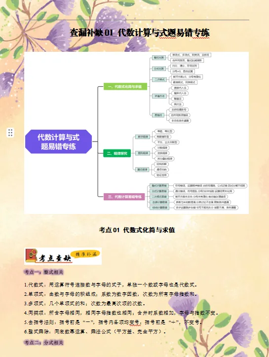 2026中考数学查漏补缺专项练,重难点全面攻克,全部掌握考试直逼满分! 第3张 2026中考数学查漏补缺专项练,重难点全面攻克,全部掌握考试直逼满分! 第3张