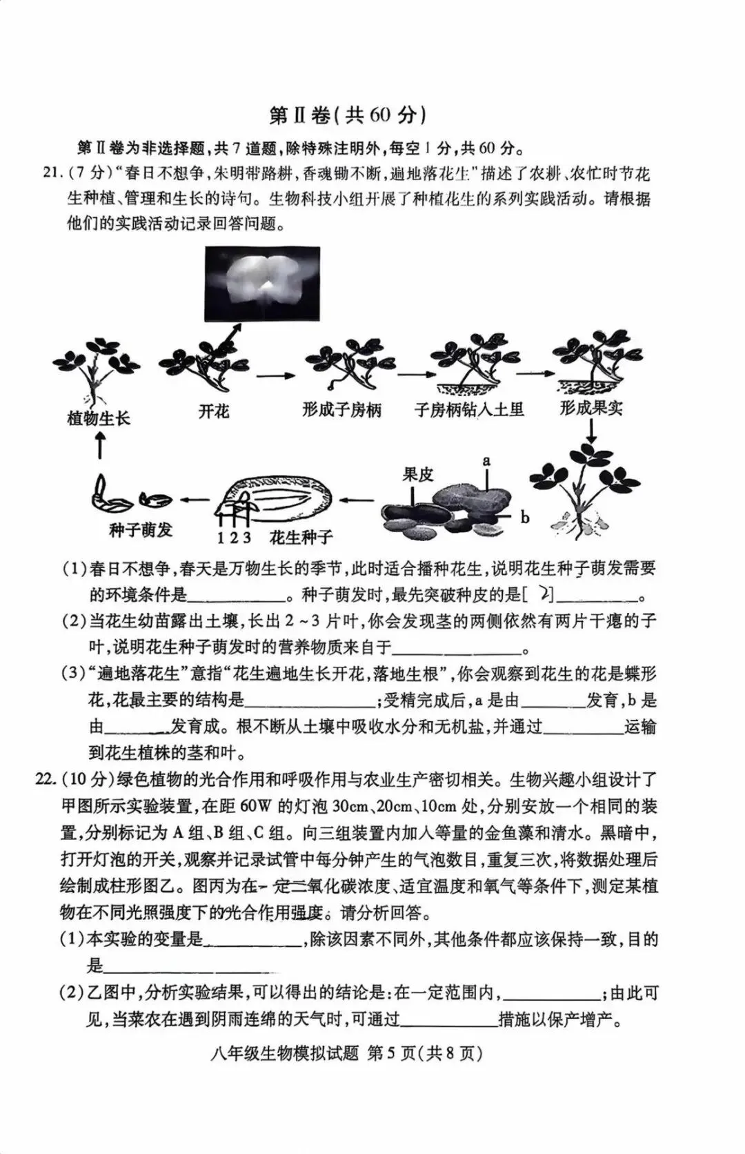2026年初中学业水平考试模拟试卷 第5张