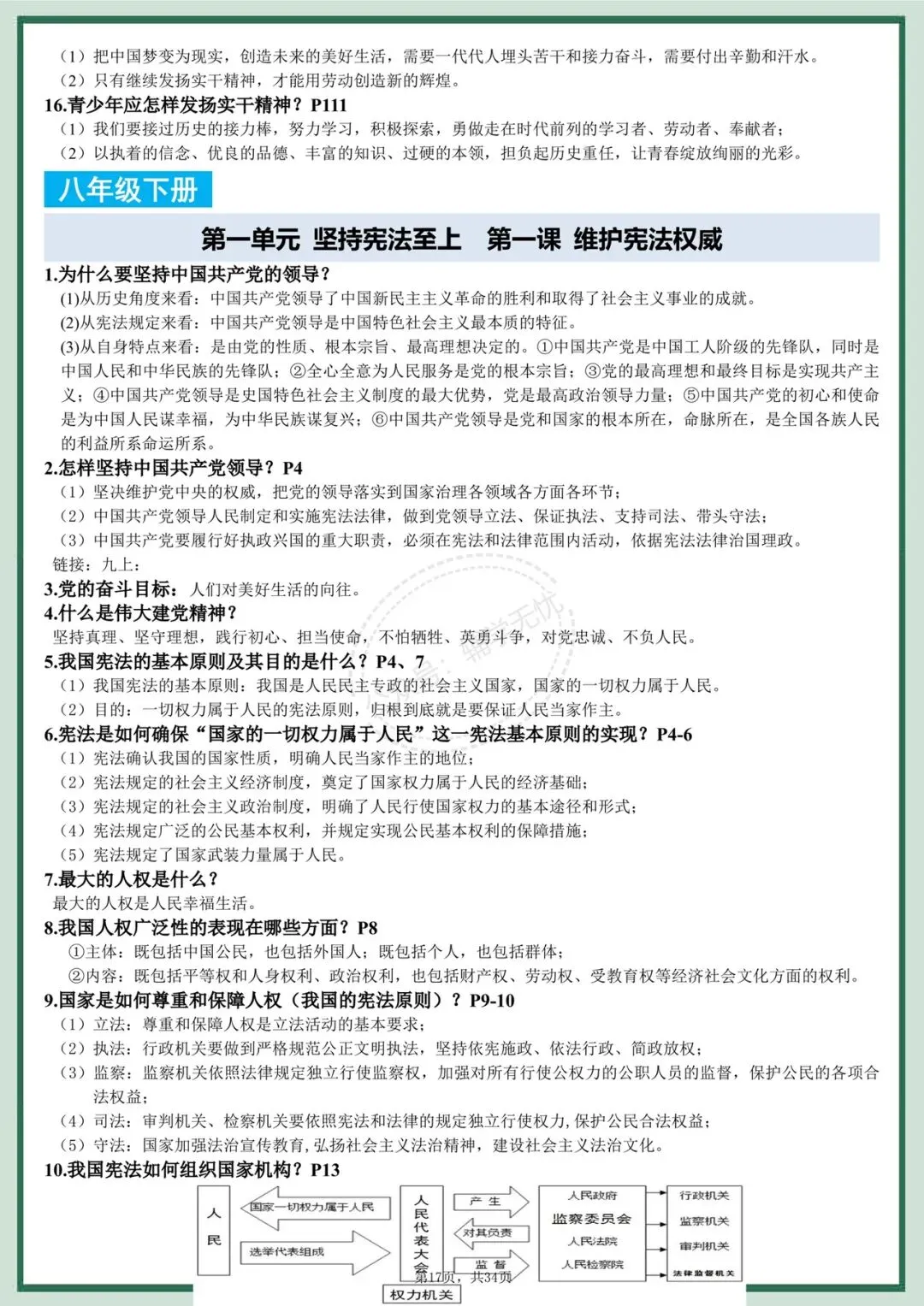 中考道法|2026年中考道德与法治全六册知识点提纲,考前复习必备!有完整电子版可打印! 第17张 中考道法|2026年中考道德与法治全六册知识点提纲,考前复习必备!有完整电子版可打印! 第17张