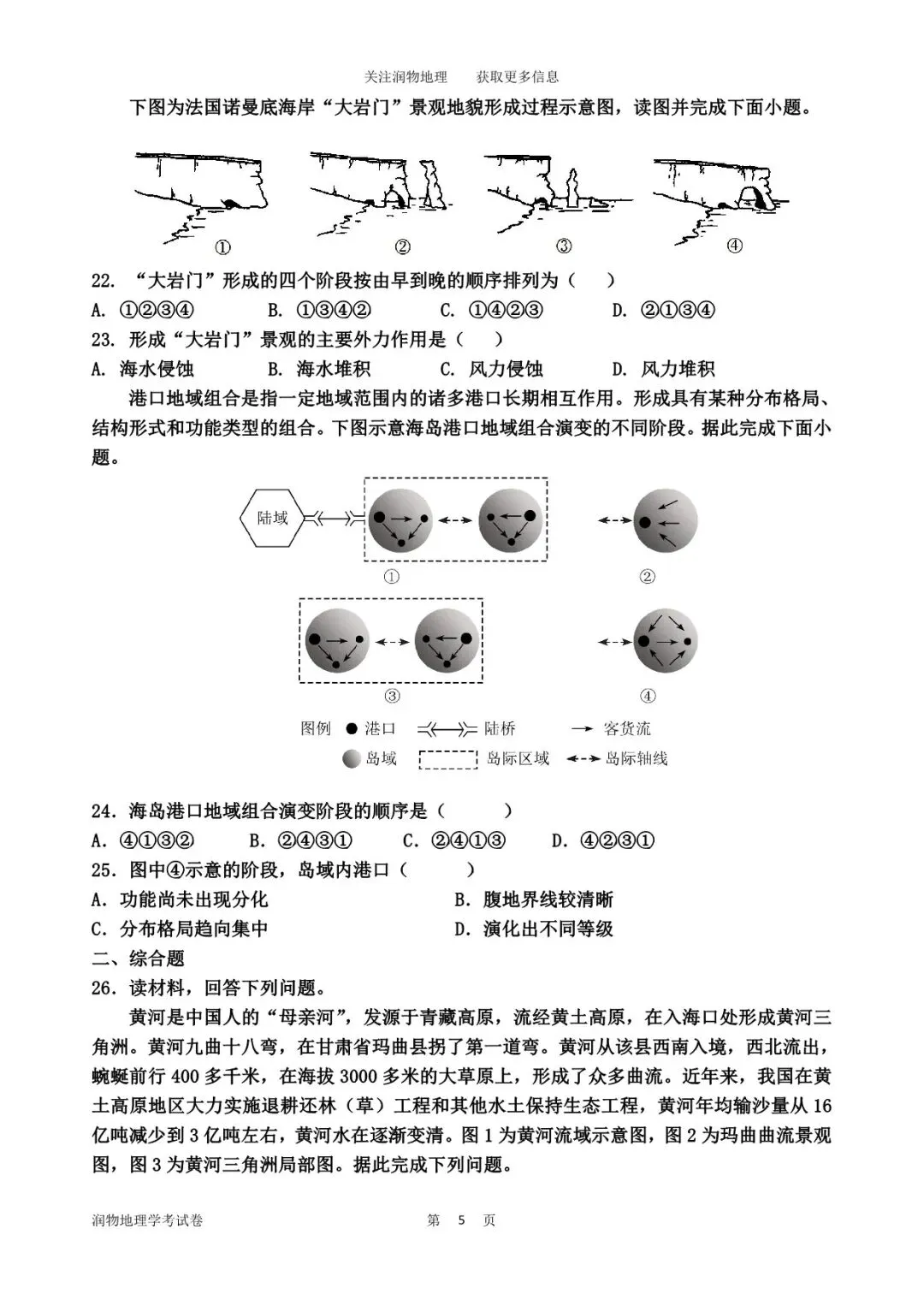 高一地理学业水平考试模拟试卷六 第8张