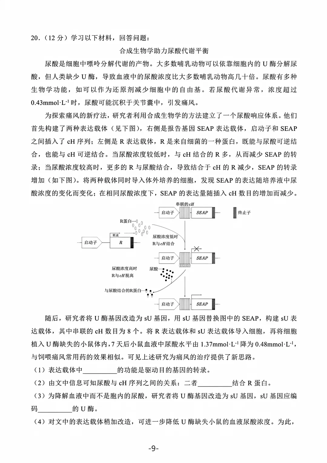 2026年北京高考生物真题(含参考答案)-第9张图片-四季读书网