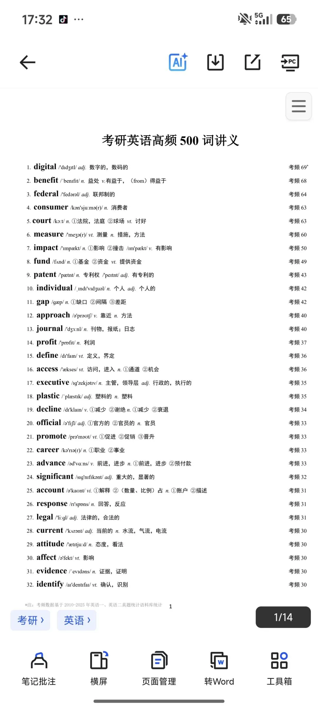 27考研英语考研高频词核心词真题常考固定搭配英一英二-第3张图片-四季读书网