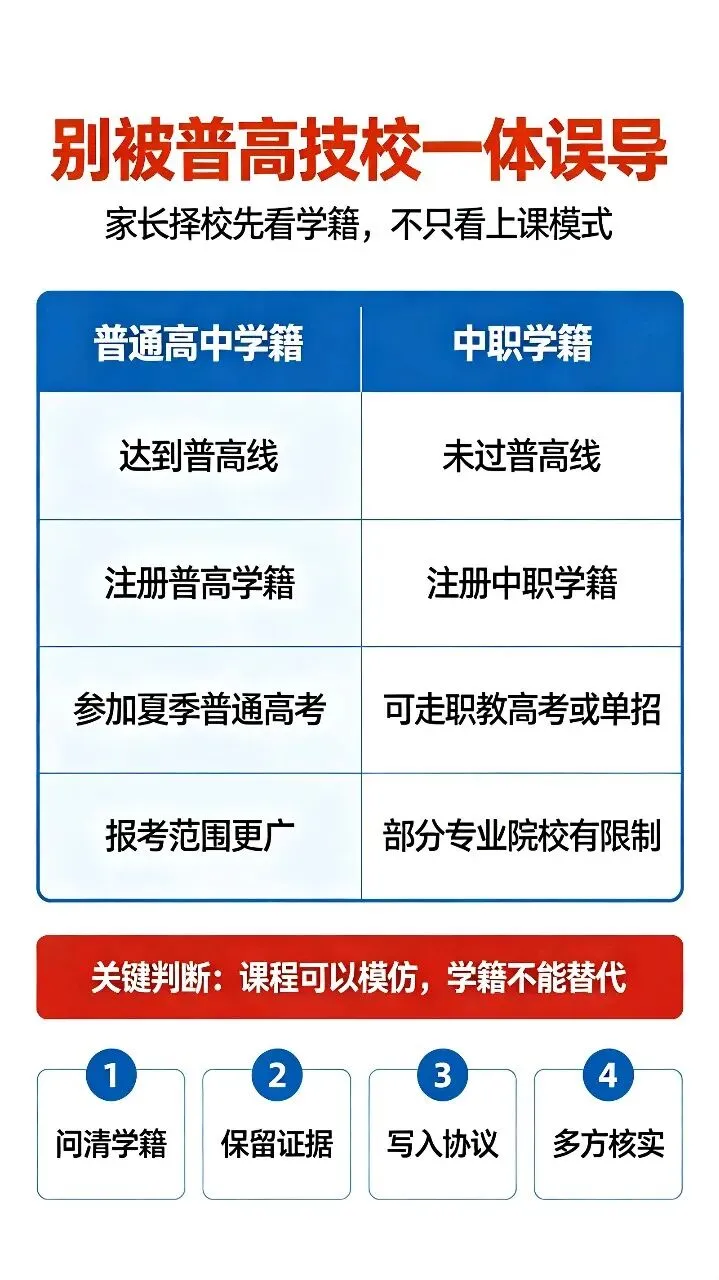 中考低分家长警惕!“普高技校一体”,重点看清学籍-第1张图片-四季读书网