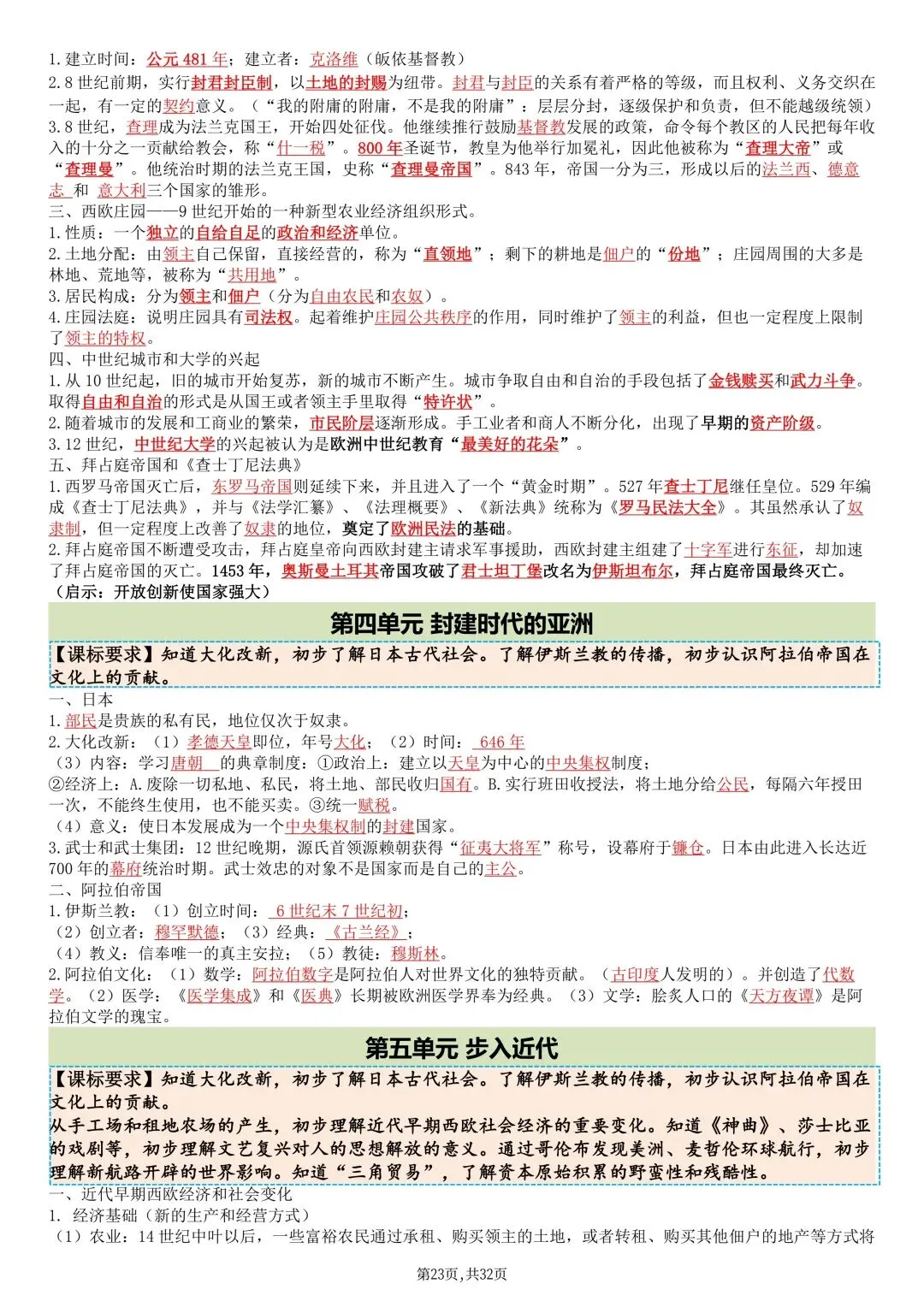 2026秋新版中考历史《总复习提纲》(知识点汇总)可打印-第25张图片-四季读书网 2026秋新版中考历史《总复习提纲》(知识点汇总)可打印-第25张图片-四季读书网