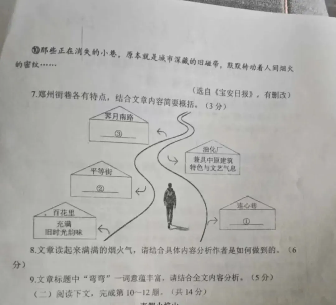 《小巷弯弯》入选郑州中学期末试卷(后附原文)-第2张图片-四季读书网 《小巷弯弯》入选郑州中学期末试卷(后附原文)-第2张图片-四季读书网