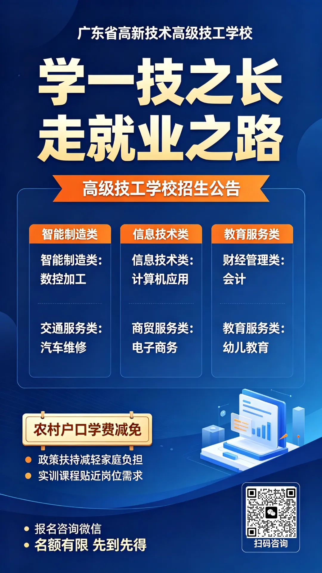 2026年肇庆普高+中职招生计划【中考成绩公布】,附广东省高新技术高级技工学校报名方式!-第9张图片-四季读书网