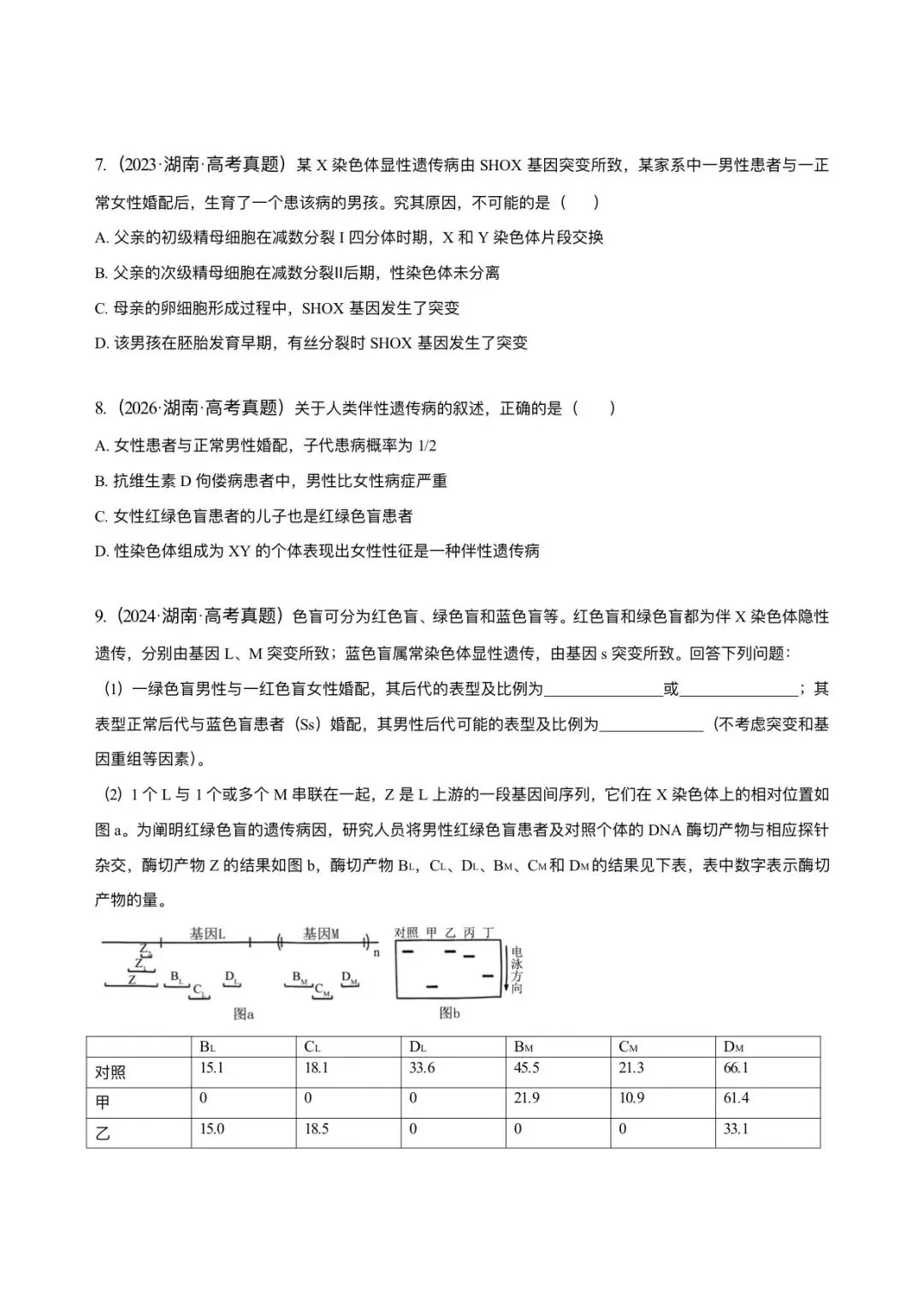 湖南省近6年高考生物真题汇编-必修2遗传与进化(含题目和解析)-第5张图片-四季读书网 湖南省近6年高考生物真题汇编-必修2遗传与进化(含题目和解析)-第5张图片-四季读书网