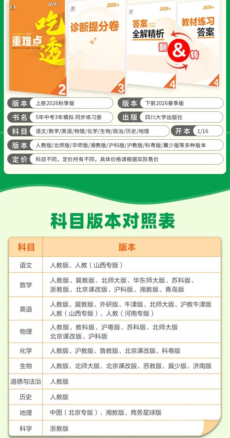 26秋5.3五年中考三年模拟练习册 试卷-第3张图片-四季读书网 26秋5.3五年中考三年模拟练习册 试卷-第3张图片-四季读书网