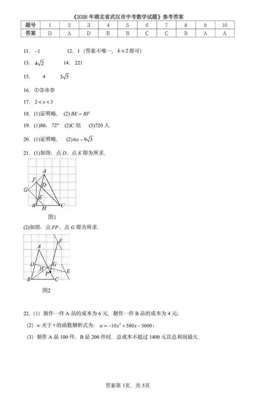 重磅更新!2026武汉中考语数英物化真题出炉!-第5张图片-四季读书网