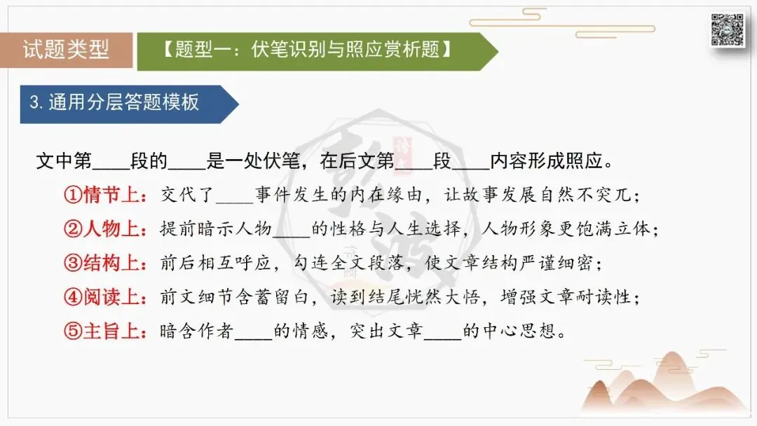 【中考专项-记叙文阅读18讲】课件+文本+例文实战-06伏笔、悬念与情节设计探究题(5元)-第16张图片-四季读书网 【中考专项-记叙文阅读18讲】课件+文本+例文实战-06伏笔、悬念与情节设计探究题(5元)-第16张图片-四季读书网