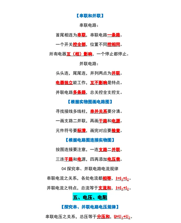 九年级中考物理知识点必背口诀 27 条-第5张图片-四季读书网 九年级中考物理知识点必背口诀 27 条-第5张图片-四季读书网
