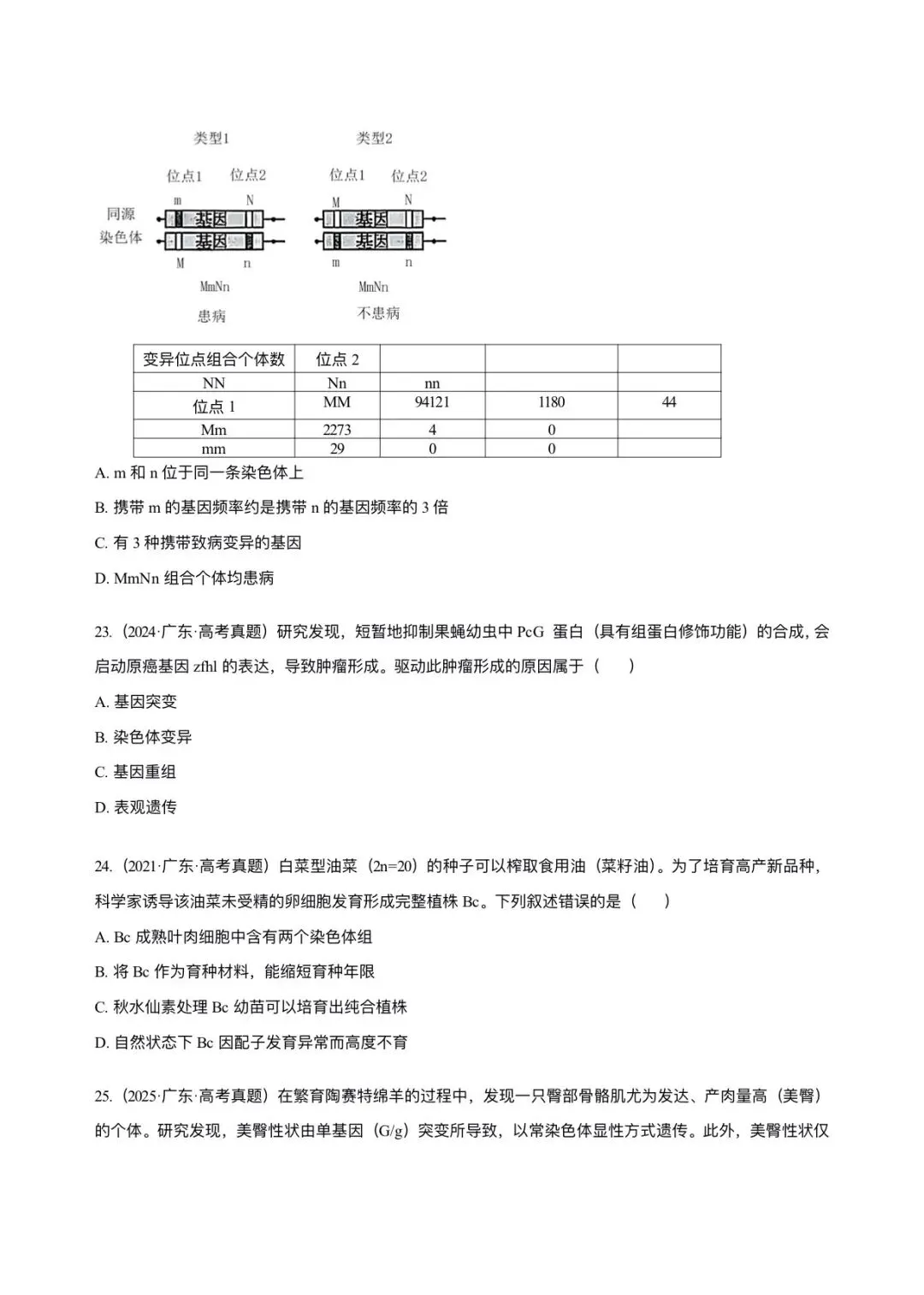 广东省近6年高考生物真题汇编-必修2遗传与进化(含题目和解析)-第12张图片-四季读书网 广东省近6年高考生物真题汇编-必修2遗传与进化(含题目和解析)-第12张图片-四季读书网