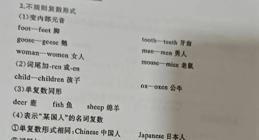 中考英语之名词-第2张图片-四季读书网