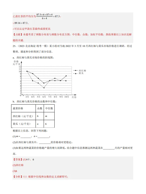 中考数学专题20--数据的收集整理、描述与分析-第26张图片-四季读书网