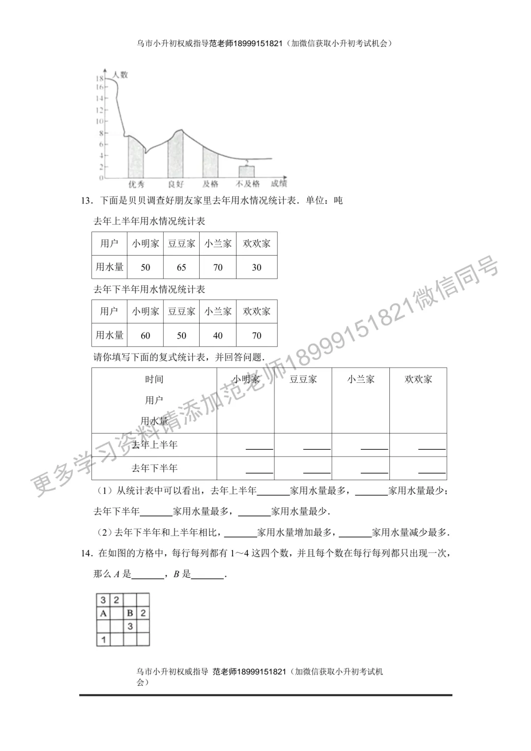 乌鲁木齐市重点初中小升初考试数学模拟试卷附答案解析-第4张图片-四季读书网