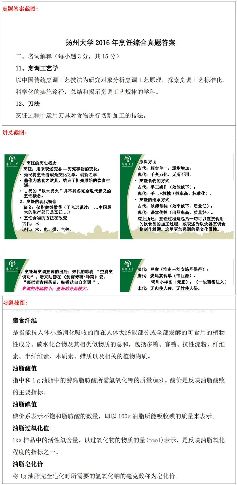 扬州大学2027考研真题资料 | 扬州大学食品与营养考研667烹调工艺学882食品分析真题答案笔记题库|持续更新中……-第26张图片-四季读书网