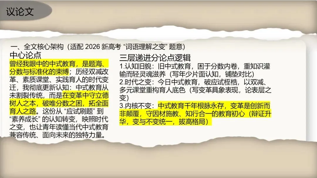 用高考真题做示范!2027届高中议论文写作高分技巧-第25张图片-四季读书网