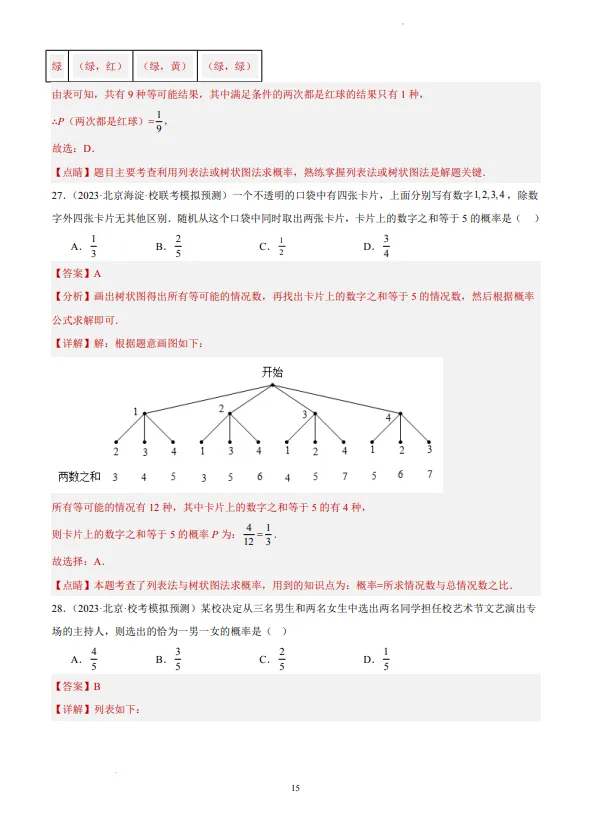 中考数学专题21--概率-第16张图片-四季读书网