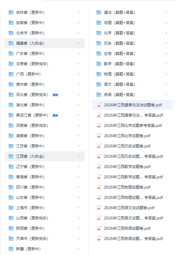 2013-2026年江西省中考【各科目】真题及答案汇总-第1张图片-四季读书网