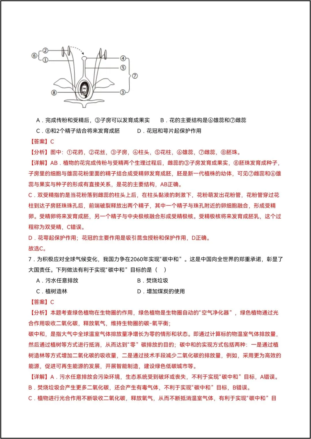 暑假预习——八年级上册生物摸底考试模拟卷02生物(解析版)共19页-第7张图片-四季读书网