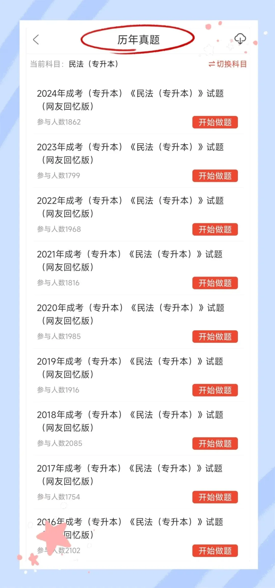 考前必刷!2026年全国成人高等考试《民法》(专升本)题库!【章节练习+历年真题+试卷+考前点题】-第5张图片-四季读书网