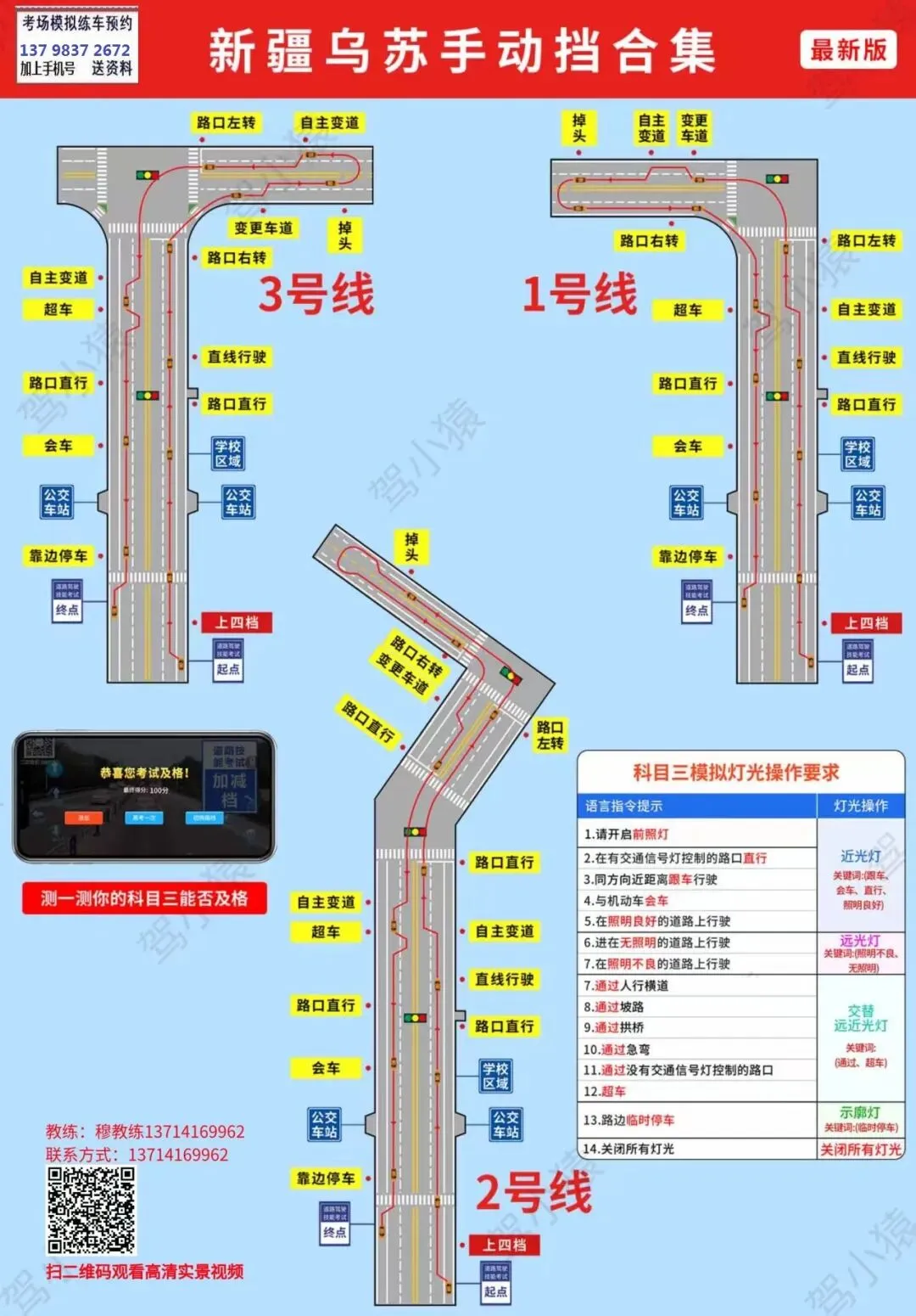 塔城乌苏科目三考场考试视频专业讲解模拟练车教程路线图教学-第8张图片-四季读书网