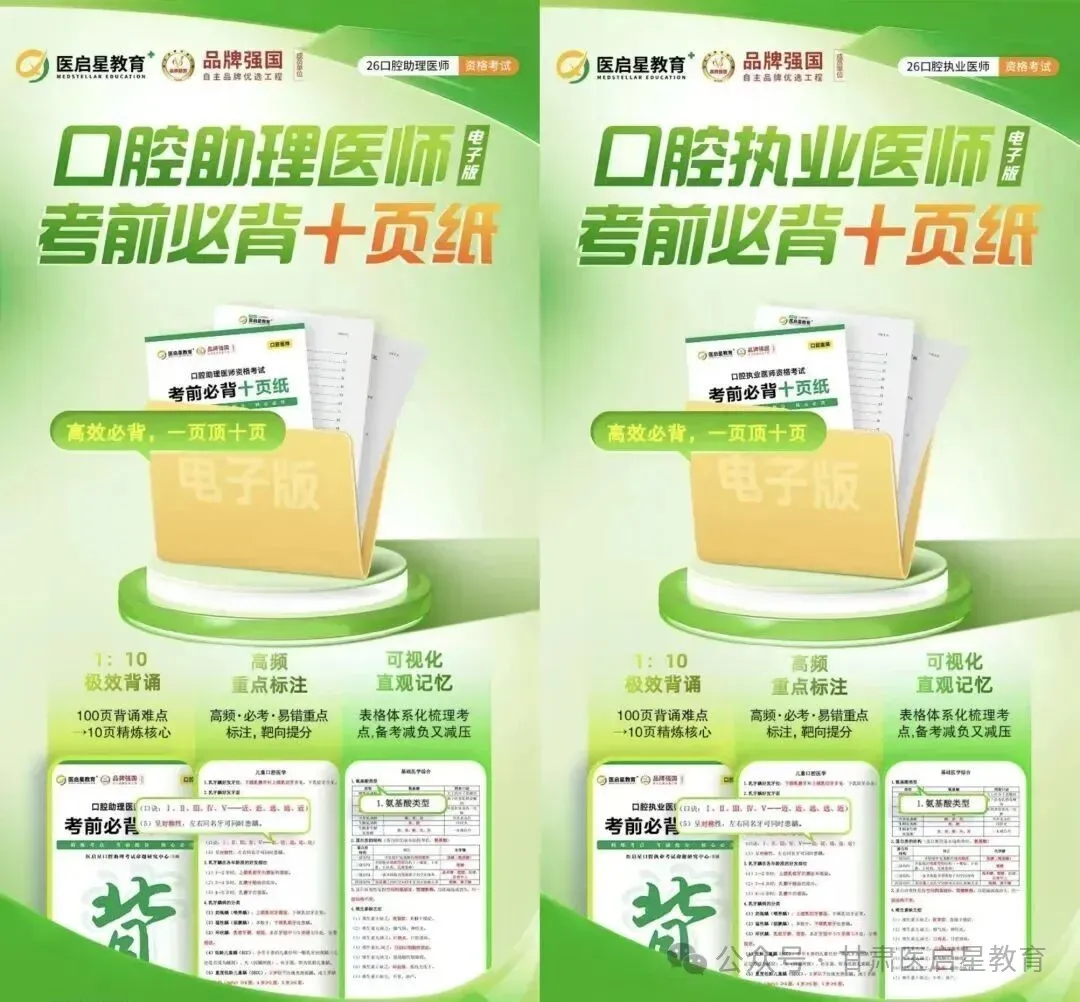 口腔医师考试倒计时,考前必背10页纸+冲刺模拟4套卷你等来背~-第2张图片-四季读书网